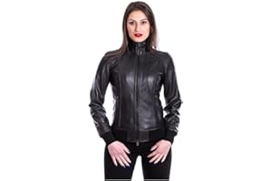 BORGHESE - PELLETTERIA ARTIGIANALE Pelletterie Borghese | Bomber Pelle Donna | Giacca Pelle | Vestibilità Regolare | Giubbotto Pelle | Giacca Moto | Vera Pelle | Made in Italy | 1528