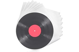 BUOSHUO ara vinilos de 33 RPM, Sobres antiestáticos para vinilos de 33 RPM, Apto para Discos de Vinilo de 12 Pulgadas (50)