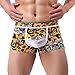 Produktbild Jaminy Sommer 2018 Baumwolle Männer Transparente Unterwäsche Drucken Boxer Briefs Shorts Ausbeulen Beutel Unterhose Unterwäsche Schlüpfer String Boxer Slips Shorts Bulge (M, Braun)