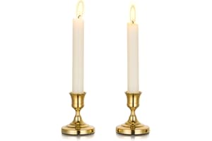 Inweder Portavelas Dorado Candelabro de Metal: 2 Piezas Porta Velas de Latón Portavelas Cónico Vintage Porta Velas de Ventana para Centro de Mesa Boda Navidad Chimenea Decoración del hogar