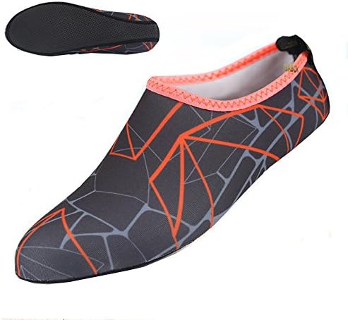 Beach Socks FYHAP Barefoot Shoes Water Fin Sock Perfect for Barefoot Water Sports Snorkeling Scuba Diving Swimming Surfing and Yoga (Red, XL(UK 6.5-7.5))