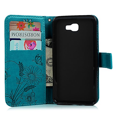 Samsung Galaxy J5 Prime Hardcase Galaxy On5 (2016) Flip Hülle YOKIRIN Premium Ameisen Treffen Muster PU Leder Schutzhülle TPU Innenschale Wallet Case Brieftasche Flipcase Klapptasche Portemonnaie Handyhülle mit Karteneinschub Standfunktion und Magnetverschluß Blau - 7
