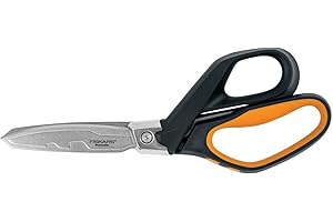 Fiskars Ciseaux de haute performance, Jusqu'à 30 % plus robuste, Longueur 26 cm, Acier inoxydable/Plastique durable, Noir/Orange, PowerArc, 1027205