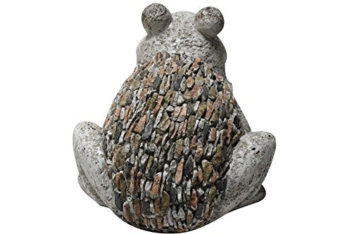Gartenfigur Frosch 34 cm in Steinoptik Deko Dekofigur Beet S - 5