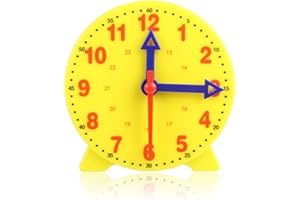 DDKY 1 Artikel uhrzeit Lernen Kinder, Uhr Lernen,camelize-Lernuhr, Lernspiel Uhr,Zeitunterrichts- und Demonstrationsuhrmodell, Lernressourcen für Kinder in der frühen Bildung-Gelb