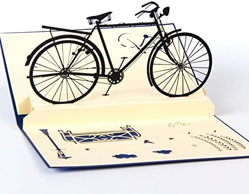 UNIQUEplus VINTAGE BIKE 3D Pop UP Greeting Gift Cards for BIRTHDAY OR ANY OCCASION
