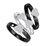 Jacques Lemans Damen Ring 925/- Sterling Silber Glänzend Zirkonia schwarz 490270031