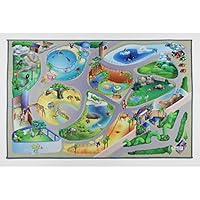 Flair Rugs Ciudad Aeropuerto Mapa para niños Antideslizante Alfombra de Juegos, Multi, 75 x 112 cm