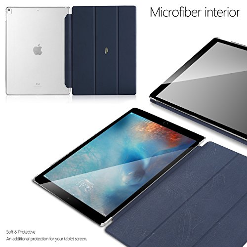 Poetic Slimline iPad Pro 12,9 Schlank Passen Tri-fold Cover Folio Stehhülle mit Automatische Schlaf / Wach-Funktion für Apple iPad Pro 12,9 (2017) Marineblau - 4