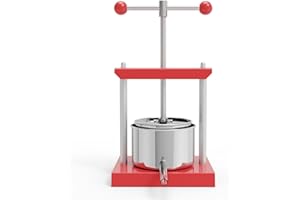 ‎SQUEEZE MASTER SQUEEZE master Obstpresse 0,53 Gallonen/2 Liter, Käse Tinktur Kräuter Obst Wein Handpresse, Edelstahl & Eisen für Saft, Apfelwein, Wein, Olivenöl
