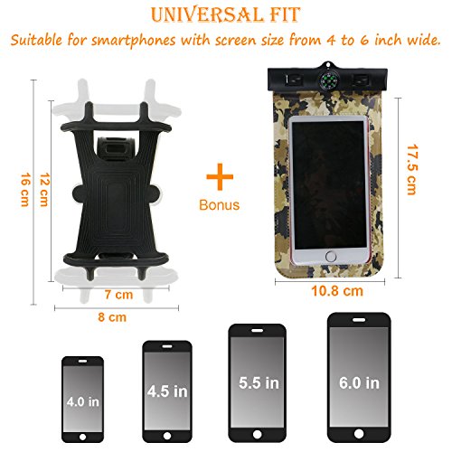 Philonext Universal Bike & Moto telefono in silicone supporto manubrio supporto culla per iPhone 6/5/6s, Samsung Galaxy Note o qualsiasi smartphone & GPS