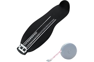 DOKEI Medidor de Pies, Dispositivos de Medición de Zapatos Adultos y Niños Medidores de Calzado 18 a 47 Regla de Medición de la Longitud del Pie con Cinta Métrica 1.5m