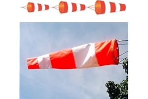 RANRAO Manche à air d'aéroport rouge et blanc, en polyester indéchirable, pour mesure du vent, pour jardin, extérieur, 60/80/100 cm