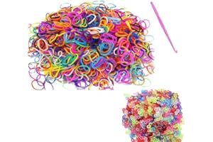 DasKid 600+ Loom Bands Refill Pack with Hook Tool and Colorful S Clips Art Craft Refills for DIY Bracelet Making Refill Kit (Multicolor)