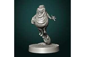 GÉNÉRIQUE Peinta3d - Figurine en résine à Peindre, Univers de WWF - Le Buste de Slimer with Hamburger - Echelle 25mm - Dimension 19.89 x 19.77 x 32 mm + Base 25 x 25 x 3.97 mm