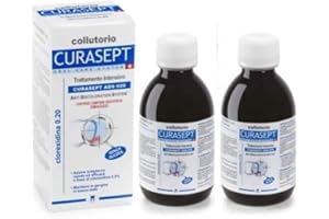 Curasept 2 confezioni di Collutorio Liquido 0.20% clorexidina-digluconato - 2 x 200ml - Senza Alcool
