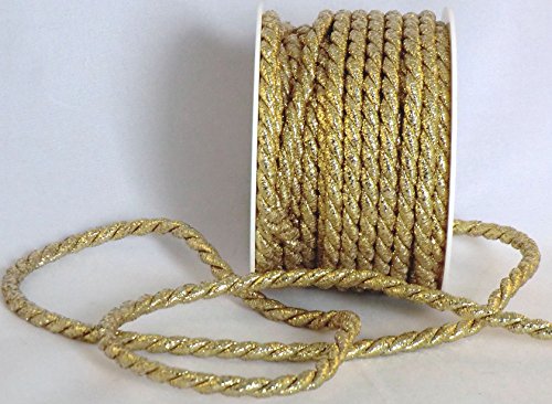 KORDEL 10m x 6mm GOLD Drehkordel KORDELBAND Dekoband SCHLEIFENBAND Schnur - 2