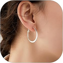 RANKEEF Boucles D'oreilles Créoles épaisses De 3 Mm Pour Femme