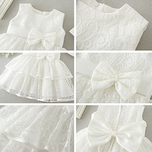 AHAHA Baby Mädchen Prinzessin Kleid Blumenmädchenkleid Taufkleid Festlich Kleid Hochzeit Partykleid Festzug Babybekleidung - 6