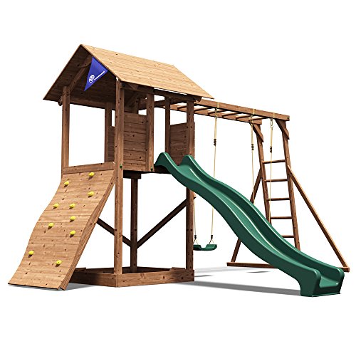 Playhouse Climbing Frame Slide Swing Set Monkey Bars Club House - Dunster House® MaxiFort® Frontier reviews Playhouse Climbing Frame Slide Swing Set Monkey Bars Club House - Dunster House® MaxiFort® Frontier