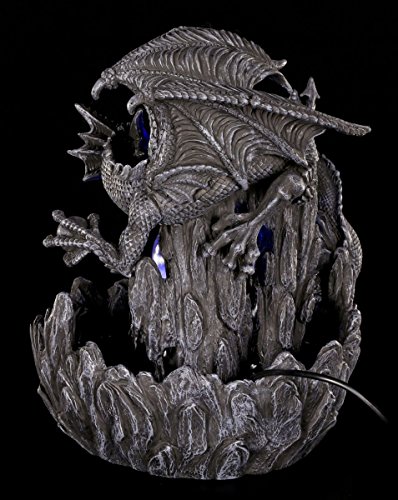 Drachen Brunnen mit LED – Figur Zimmerbrunnen Gothic - 3