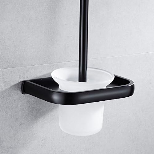Sursy Toilet Brushes &amp; Holders Punch-Free Toilet Brush Black Retro Toilet Brush Bathroom Toilet Toilet Brush Kit Toilet Brush Gear