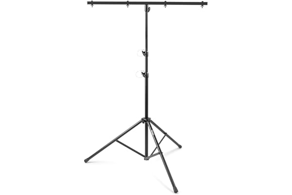 BeamZ LS25T Pied Lumière Avec T-Bar 2,75m Support Éclairage DJ 25kg, Trépied Réglable Pour Projecteurs LED, Barre De Fixation Incluse, Stand Lumière Événement Et Scène
