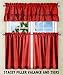Ellis Curtain Stacey Tailored Tier Pair Curtains, 56" x 24", Red