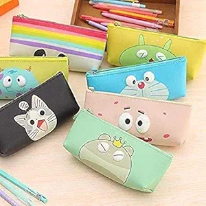 KIVYA Silicon Eye Pouches for Kids School Stationary Return Gifts for Birthday Party for Girls and Boys in Bulk, Multicolor - Pack of 10