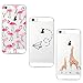 Produktbild Yokata [3 Packs iPhone 5 iPhone 5s iPhone SE Hülle Silikon Transparent Durchsichtig Handyhülle Schutzhülle TPU Dünn Slim Kratzfest mit Motiv - Hirsch + Flamingo + Papierflieger