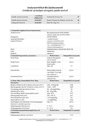 Manufaktur Pur Bio Jojobaöl kaltgepresst 150 ml - 2