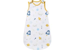 Mosebears Gigoteuse d'été pour bébé, Sac de Couchage pour Fille et garçon, Motif Animal Mignon, Couverture Portable sans Manches, Lavable, 0,5 tog