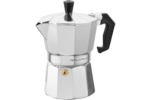 Florina Cafetière Italienne (150 ml) I 3 Tasses I Machine a Cafe Italienne GRANDE I Cafetière en Aluminium pour Préparation d'Espresso Italien I Convient à tous les Types de Cuisinières, Induction