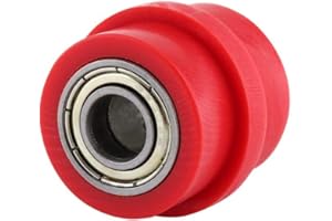 EVGATSAUTO Guida della ruota del tenditore del cursore del rullo della puleggia della catena di trasmissione da 8 mm/10 mm per moto ATV （M = 8mm, L = 10mm)(L-Rosso)