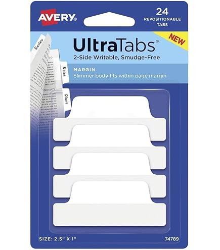 Avery Printable Self-Adhesive Plastic Tabs, 1-1/4", White, 96 - View #6