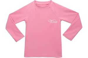 TIZAX Traje de baño con protección Solar Camiseta UV de Manga Larga para niñas Rashguard para Surf/Nadando/Buceo/Playa
