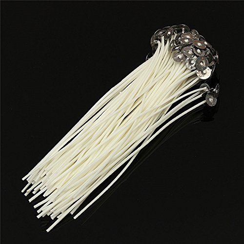 asentechuk® 100 Stück/Pack, weiß Kerzendocht Baumwolle Core gewachst sustainers DIY Kerzen herstellen Zubehör 15 cm weiß