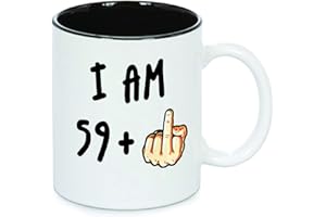 LBS4ALL Black Inner 11oz Funny 60th Birthday Gift for Women Men Turning 60 Years Old Coffee Mug Best Adult Sixty Present Party Cup Idea for mom