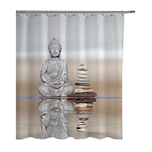sztara bedruckt Badezimmer Dusche Vorhang Home Dekoration Wasserdicht moldproof Polyester-massiv-Bad Vorhänge mit Haken Buddha