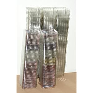 50 HEIMCHENDOSEN - 1 x GEBRAUCHT- TRANSPARENT GELOCHT mit Deckel Rechteckdose perforiert