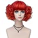 Produktbild Lisanyeu Charmante Dame Discoball Flat Bangs Welle Curls Rot Cosplay Kostüm Perücke