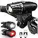 Produktbild Queta Fahrradscheinwerfer und Rücklicht Set, USB wiederaufladbar, Wasserdichte LED-Fahrradlampen-Set, 4 Leuchtmodi, Fahrradlicht für Radfahren, Wandern