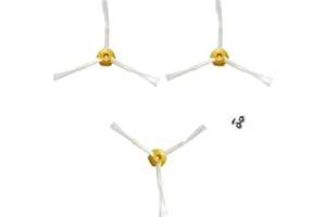 MultiAccesorios Pack de 3 Cepillos Laterales con 3 Tornillos de Repuesto Compatibles con iRobot Roomba Serie 500, 600, 700, 800 y 900 – Accesorios de Recambio para Aspiradora Robot