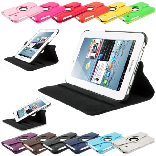 360 ° 7.0 Luxus Tasche SAMSUNG GALAXY TAB 2 7.0 P3100 P3110 Hülle Schutz Etui Tasche Cover Case mit Ständerfunktion (Lila)