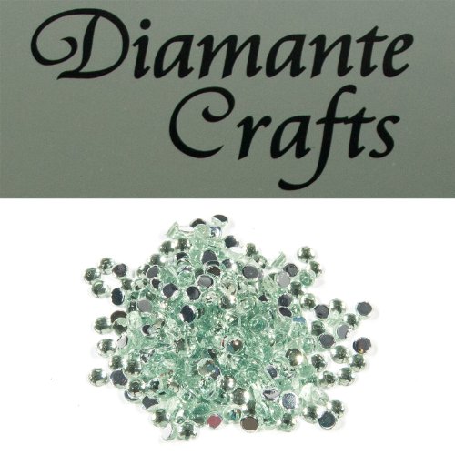 300 x 2mm Light Green Round Diamante Loose Flat Back Rhinestone Gems - created exclusively for Diamante Crafts