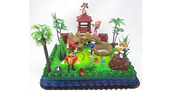 Ensemble De Decoration Pour Gateau D Anniversaire Sonic Le Herisson Avec Personnages Sonic And Friends Et Accessoires De Decoration Amazon Fr Cuisine Et Maison