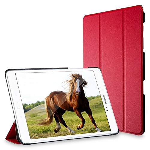 Galaxy Tab A 9.7 Hülle, JETech Slim Fit Galaxy Tab A 9.7 Hülle Schutzhülle Tasche Etui mit Ständer Funktion und Eingebautem Magnet für Einschlaf/Aufwach für Samsung Galaxy Tab A (9.7 Wi-Fi T550N / LTE T555N) Smart Case Cover (Rot)