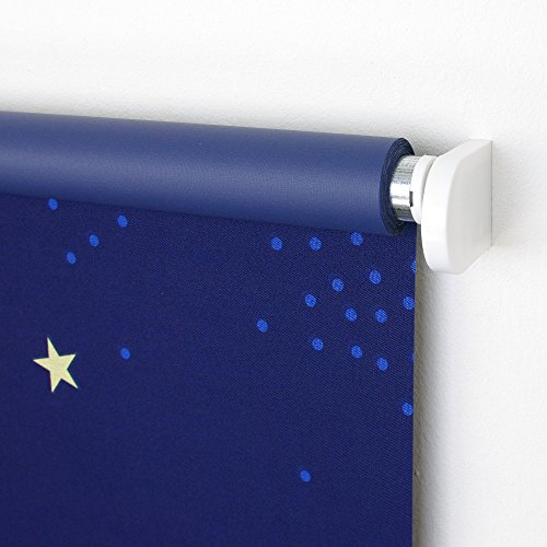 Liedeco® Rollo, Spring-, Schnapprollo / 182 x 180 cm (Breite x Höhe), Sternenhimmel / Stoff mit Dekor, Verdunkelnd, Abdunkelnd, Blickdicht / viele Farben, Größen und Typen / Breiten 60-200 cm / variable Montage möglich / Hergestellt in Deutschland - 2