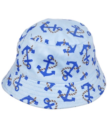 Luvable Friends Baby Boys' "Anchor Medley" Bucket Hat - light blue, 12 - 36 months