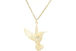 Féeries et merveilles Collier Colibri DORé, Collier Oiseau, Figurine Colibri, Collier FEE